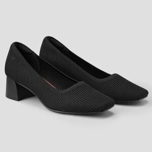Vivaia Square Toe Chunky Heels Black Melody 2.0